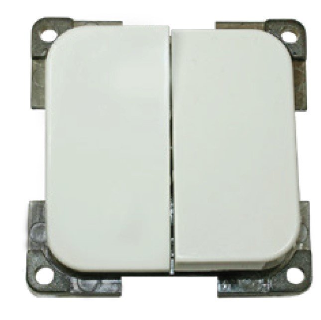 220 V İkili Anahtar / 5.6 cm - küçük boy - BEYAZ