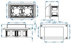 Yüksek Debili Davlumbaz / aspiratör fanı 12V - Siyah